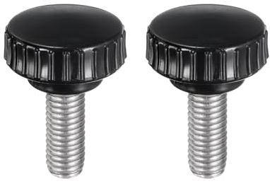 QUARKZMAN 2 Stück Rändelschraube mit Gewinde M10 x 25mm Rundkopfschraube Rundgriffschraube Klemmknöpfe 30mm Handknöpfe Edelstahl 304 Daumenschrauben Spannschraube für Industrie Maschine