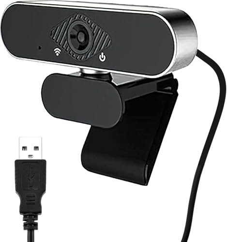Webcam HD pour PC 1080p/30fps avec microphone, vue à 90 °, suppression du bruit, correction automatique de la lumière, Plug and Play, caméra USB pour diffusion en direct, appels vidéo, conférences
