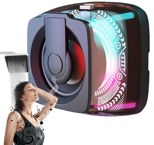 Moreeulsi Enceinte magnétique, sans Fil avec lumière - Lecteur de Musique stéréo pour Douche, Plage, Golf, Voiture, Voyage, Camping