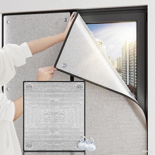 Aislante Calor Ventanas, 9mm Laminas Proteccion Solar Ventanas, Vinilo Ventana Privacidad Material De Papel De Aluminio De Doble Cara, CáLido En Invierno Y Fresco En Verano(12x20/30x51cm)