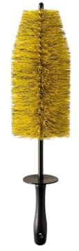 Glismoto Big Detailing Alloy Wheel Brush – Soft 45mm Bristles | Flexible Bendable Wheel Cleaning Brush | Scratch-Free Brake Dust & Rim Cleaner (Big 45cm, Yellow)