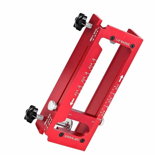 ZAICOLER Türband-Schablone Eingebauter Tiefenmesser mit Dedizierter Aufbewahrungsbox Türband-Schablonen-Set mit Aluminiumlegierung für Länge 2.4-5 Zoll Dicke 1/4 Zoll Radius 5/8
