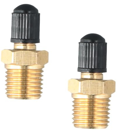 Duronge Autoventil, 2 Stück NPT Reifen Luftkompressor Tank Messing Füllventil, 1/4 Reifenventil Adapter, Luftkompressorventile für Auto, PKW, LKW