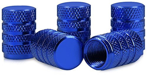 kwmobile 5en1: Capuchons de Valve - Capuchons en Métal pour Voiture Moto Vélo Pneus - Bleu