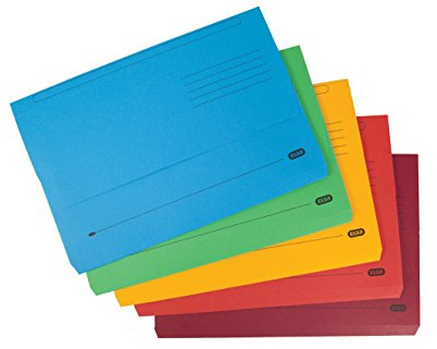 Elba Foolscap Document Wallets, Assorted Colours, A4+, Pack of 10 Folders