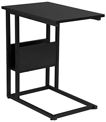 WOLTU Beistelltisch Kaffeetisch Couchtisch Sofatisch Nachttisch Betttisch Laptoptisch, Gestell aus Metall, Tischplatte aus Spanplatte, 55x36x59,5cm(BxTxH), Schwarz TS79sz