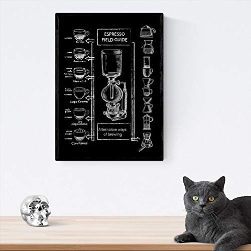 Nacnic Folien Kaffee und Wein. Poster mit Design Espresso. A4-Format