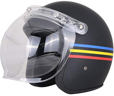 GAOZ Casco Jet Moto Aperto, Scooter Scodella Caschi Motorino Vintage Chopper Portatile Jet Moto Design di Protezione Buffer EPS, Omologato DOT/ECE, 57-64 cm