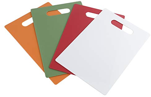 Xowine Colorful Plastic Chopping Boards, Kitchen Cutting Board, Set of 4