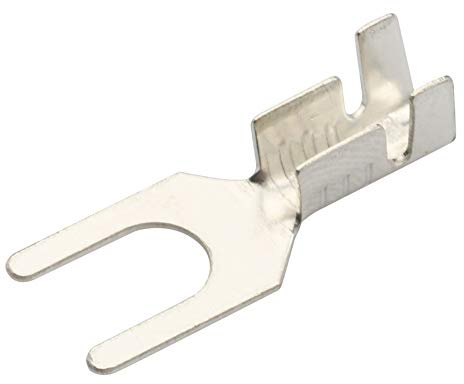 Capicorda 200pcs 4.2mm Forcella Terminale a forcella Forchetta a forma di forcella Terminale a freddo Terminale Bare Terminale Bare a forma di Ambito a forma di Y LUG A LUG BASCINATO 4.2 Connettore Fi