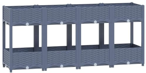 vidaXL Hochbeet Blumenkasten Gartenbeet Pflanzkasten Gemüsebeet Pflanzbeet Frühbeet Blumenbeet Pflanzkübel Blumenkübel 160x40x71cm Polypropylen