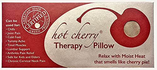 Cervical Neck Pillow, Tan Ultra Suede, Cherry Pit-Stone, Microwavable Hot/Cold Sleep Aid, Sustainable Moist Heat Pack, Chronic Pain Relief, Washable
