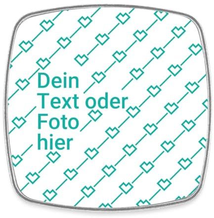 Viereckiger Kühlschrankmagnet Mit Foto Oder Text | Magnet Selbst Gestalten | Magnet mit Silberrand Selbst Gestalten | Rechteckiger Magnet