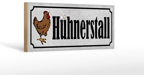 FEMER Holzschild Hinweis 27x10cm Hühnerstall Eier Huhn