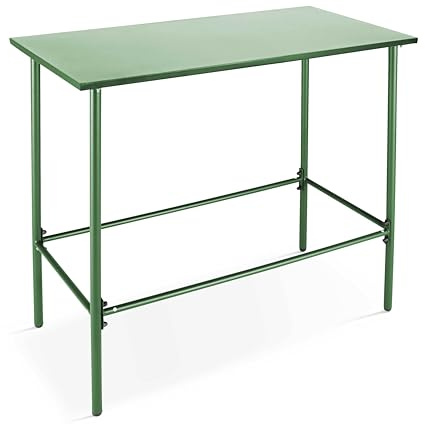 Oviala Palavas - Tavolo alto da pranzo in metallo, colore: Verde Cactus 120 cm