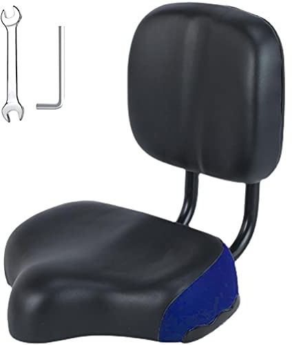 KENANLAN Selle de vélo pour Home Trainer, large selle de vélo, grand siège de vélo, siège de vélo confortable, remplacement, large coussin de vélo rembourré en mousse à mémoire (A)