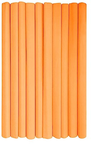 Interdruk - Crepe Paper Rolls for Kids, DIY and Decorations - Pack of 10 Reels (50cm x 200cm, 28g/m2) - 05 Light Orange, 05 Hellorange