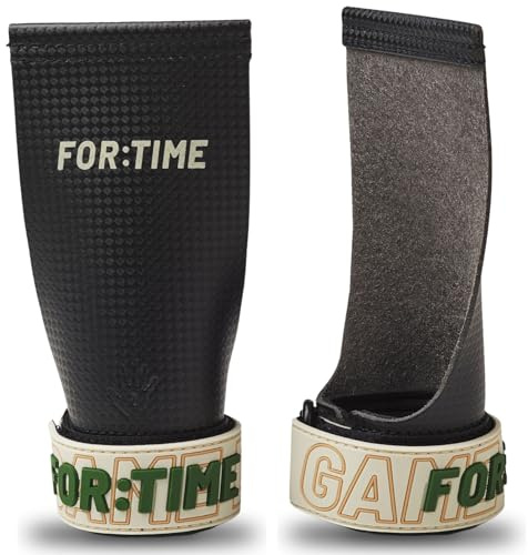 FOR:TIME FITNESS - Handgriffe für Crossfit Gymnastik-Workouts - Ultraklebriger Handschutz mit Handgelenkstütze - Sporthandschuhe für Klimmzüge