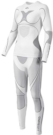 Guotobe Skiunterwäsche Damen Fahrrad Thermounterwäsche Set Funktionsunterwäsche Atmungsaktiv Slim Thermobekleidung Flexibel Leicht Dicke Skiunterwäsche Lange Lauf Thermo Unterwäsche Set Thermohose