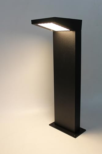 Arnusa Moderne Solar Gartenlampe Aluminium helle Solarlampe Außenleuchte Sockelleuchte warmweiß 4000 mAh 360 lm kabellos