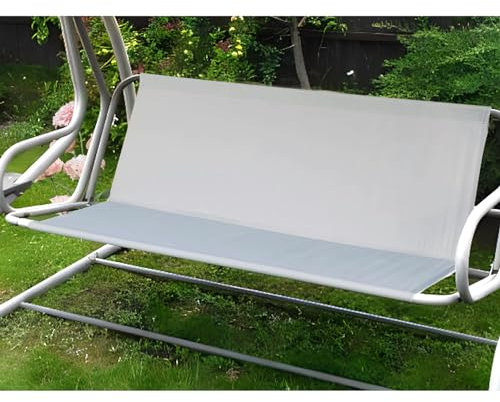 KRRRSJDJ Ersatz-Schaukelsitzbezug für Hollywoodschaukel,Gartenschaukel Sitzfläche Ersatz,wasserdichte 600D-Oxford-Stoff Gartenschaukel Sitzbezüge,Passform für 2-3Sitzer (148 * 52 * 52cm,Grau)