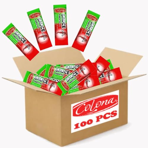COLONA - 100 sticks individuels de sauce piquante pour pizza, doses 4 ml | Sauce relevée pour pizza, kebab, sandwich, frites - lunch box, food truck, restauration rapide - dose sans gaspillage