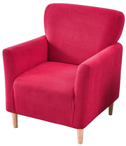 Meigeh Sesselbezug Stretch Sofabezug 1-Sitzer Sesselhusse Stuhl Bezüge Stretch Stuhlschutz Sesselbezug Rot