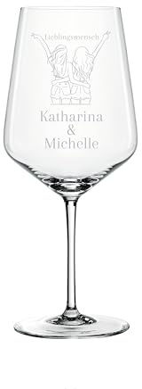 EKM Living Spiegelau & Nachtmann Style Wein Glas personalisiert 630ml mit Gravur Lieblingsmensch – individuell mit Figur & Namen – Geschenkidee - LGBTQ - Geschenk für Sie & Ihn (Lieblingsmensch)