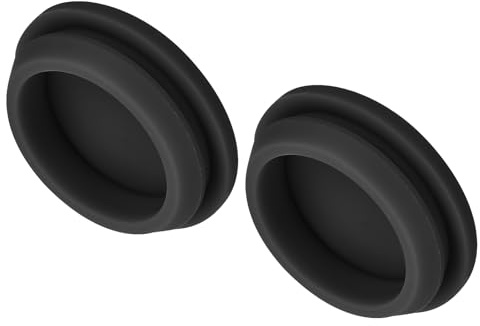 QUARKZMAN 2pz Tappo in Silicone per Fori, Montaggio Dia 30mm/1.2 Larghezza Scanalatura Stretta 2.5mm Tappi Copriforo Pannello Rotondo a Filo Gomma Impermeabili per Laboratorio, Nero