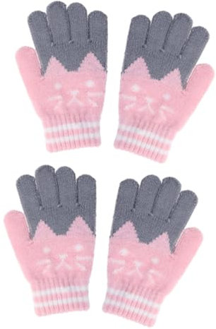 LIFKOME 2stücke Junge Mädchen Winterhandschuhe Aus Weichem Strick Warme Imitation Wolle Für Mädchen Für Outdoor-aktivitäten Der Kalten Jahreszeit Erhältlich