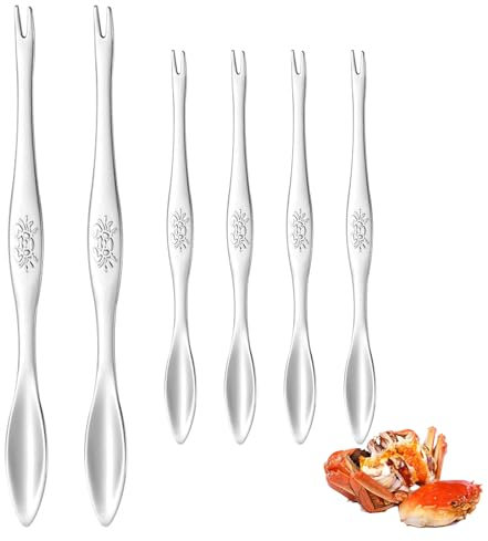 Forchette per frutti di mare strumenti, 6 Pz Grande & Piccolo Forchette per frutti di mare Plettri Set Acciaio Inossidabile forchetta per lumache Pesce Crackers Strumento per Ristorante Casa