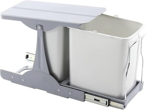 EKOTECH Poubelle encastrable Patty 30 - En plastique - Gris - 1 x 8/1 x 16 l