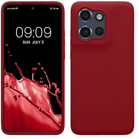 kwmobile Carcasa Compatible con Motorola Edge 60 Neo/Edge 50 Neo/ThinkPhone 25 Funda - Case TPU y Silicona antigolpes - Apto Carga inalámbrica - Rojo lacre