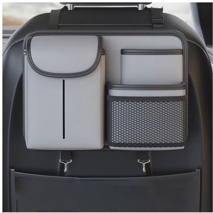 YHQKJ Autositz Organizer für Mini Cabrio R52 R57 F57 Shooting Brake R55, Auto Rücksitz Aufbewahrungstasche Rückenlehnenschutz Multi-Taschen Zubehör,D/Grey