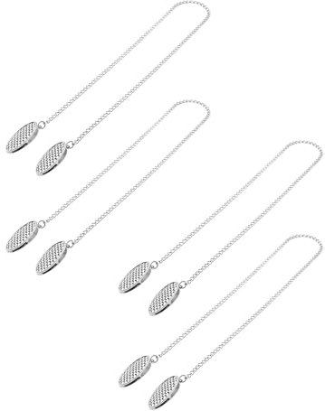 4 Stück Serviettenkette,Serviettenhalter mit Clip,Serviettenhalter Lätzchen Clips,Serviettenklammer Metall,Napkin Holder Kette,für Männer Frauen Senioren Menschen oder Haustiere (50cm,Silber)