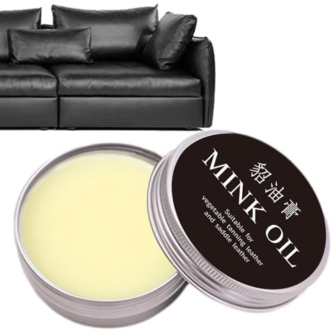 Crema detergente per pelle, balsamo ricolorante naturale con olio di visone | crema condizionante per pelle, crema condizionante ripristinante e ricondizionante per borse, mobili in pelle, scarpe