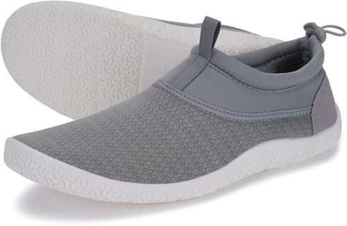 WHITIN Water Shoes for Men Women Aqua Barefoot Swim Socks Beach Minimalist Lightweight Outdoor Surf Boating Kayak Sand Walking Footwear Light Grey