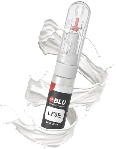 BLU Lackstift Auto kompatibel für Skoda LF9E Weiss CANDYWEISS | Auto Lack Reparatur 2in1 Ausbesserungslack Pinsel + Nadel