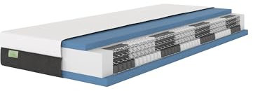 DREAMSTAR Premium 1000er Taschenfederkernmatratze I ergonomische 7-Zonen Tonnentaschenfederkernmatratze I Höhe 22 cm I Härtegrad 4 (H4) 100-140 kg I 90 x 200 cm