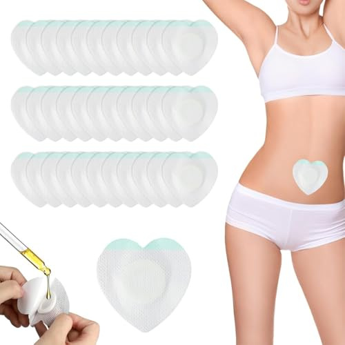 JEYORZY 30uds Compresas de Aceite de Ricino para el Ombligo, Parches de Tela Compresas de Aceite de Ricino para el Ombligo Desechables Altamente Absorbentes Compresas Orgánicas (Aceite No Incluido)