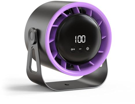 Yiokii Desk Fan, LED Display Small Portable Fans, 3 Speeds Strong Airflow, Rechargeable Quiet Operated Battery