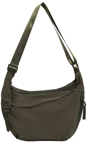 Nylon di alta qualità: Realizzata in nylon leggero e resistente, questa Dumpling Bag è durevole, idrorepellente e facile da pulire, perfetta come borsa a tracolla versatile per l’uso quotidiano