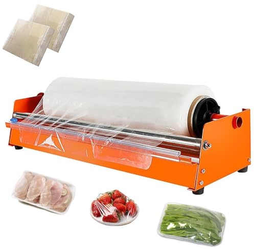 Manual Stretch Film Packaging Machine, Tabletop Stretch Film Dispenser, Adjustable Width 500mm, Manual Pallet Packaging Tool, Warehouse Food Packaging Equipment
