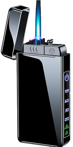 shilidong Butan Torch Soft Flame 3-in-1-Feuerzeug, winddichtes, nachfüllbares Feuerzeug, wiederverwendbar, geeignet for Kerzen (kein Brennstoff erforderlich)(Black)