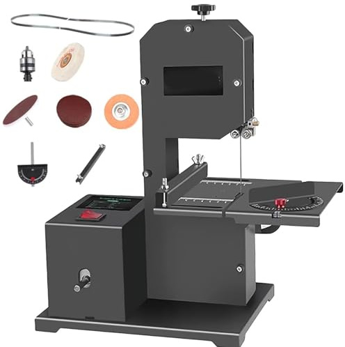 Scie à Ruban De Précision Sur établi Pour La Modélisation, Scie Sauteuse De 800 W Avec Une Capacité De Profondeur De 70 Mm, Table Inclinable De 0 à 45°