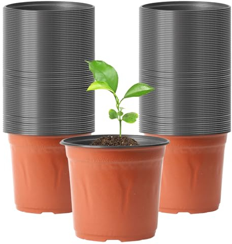 Mineup 150 Stück Anzuchttöpfe, 10cm Blumentopf Plastik, Pflanztöpfe Mit Mehrere Ablauflöchern, Premium Anzucht Topf, Geeignet Für Sukkulenten, Früchte, Gemüse Jungpflanzen Setzlinge Und Zum Umpflanzen