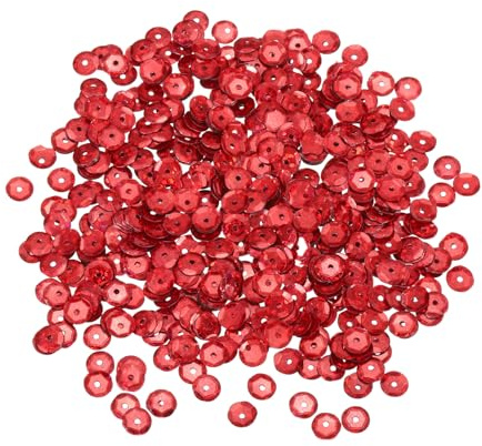 QUARKZMAN 2200 Pcs Lentejuelas Sueltas 8MM Copa laser Color Rojo laser | Lentejuelas Bordado, Para Hacer Joyería Manualidades Costura