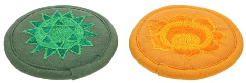 Alipis 2 Stück Bestickte Buddhistische Klangschalenunterlagen Kleines Rundes Kissen Rutschfest Leicht und Platzsparend für Meditation und Yoga