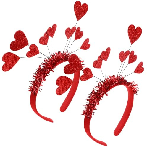 Toyvian Valentinstag Haarbänder, Mädchen Liebende Herz pailletten haarreifen Party Kostüm Haaraccessoires für Valentinstag Feiertage Hochzeiten Und Feste Karneval