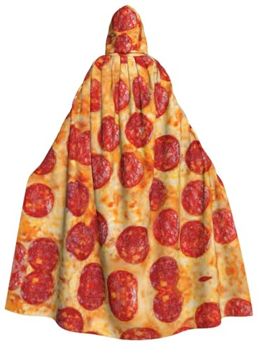 aabkjgfr 3d Pizza Pepperoni Print Halloween Witch Robe,Adult Vampire Wizard Costume,Used For Parties,Masquerade,Carnival,Costume Party,Role Play